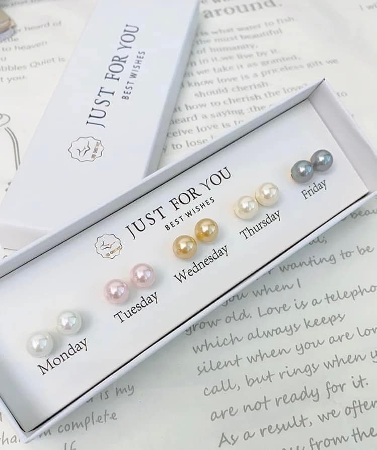 Japanese sparkling pearl a week gift box-silver needle