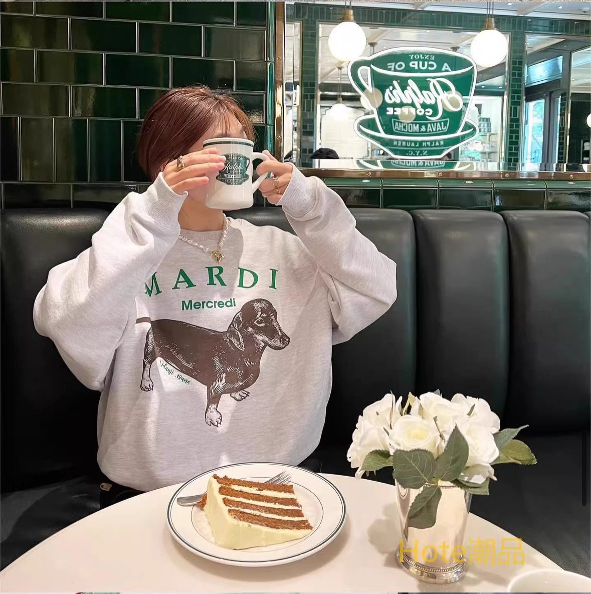 加絨款Mardi Mercredi臘腸狗大學衛衣