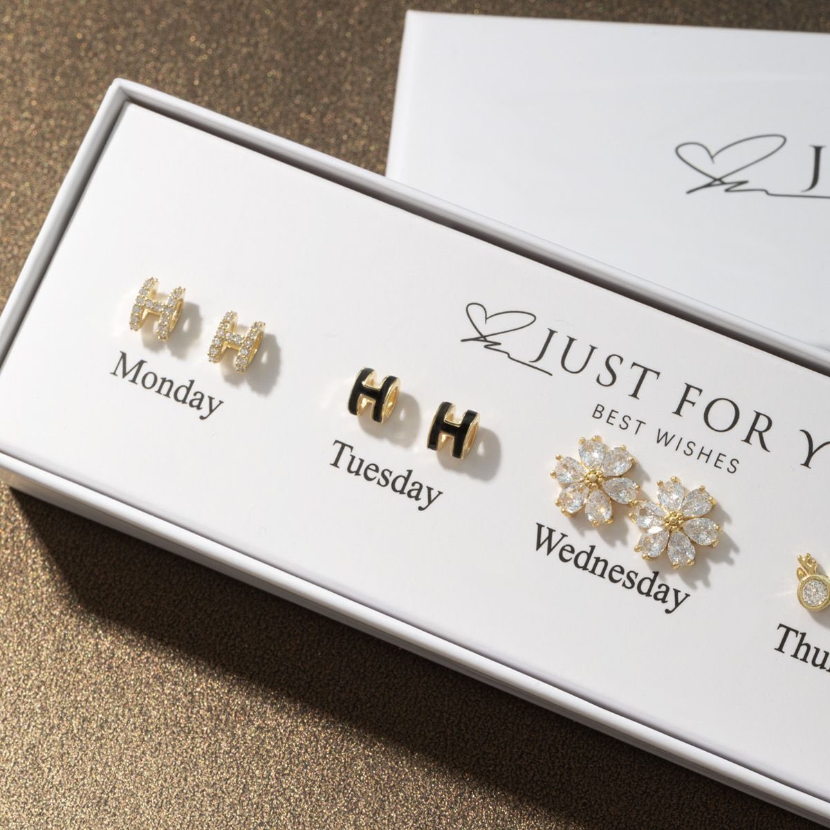 925銀針星期耳環禮盒