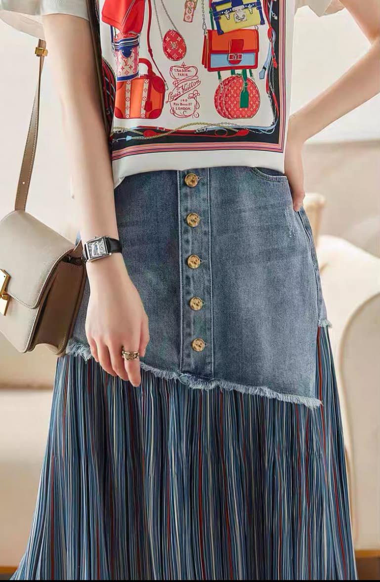 百搭不規則 A 字牛仔裙