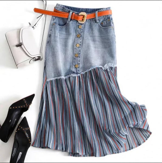 百搭不規則 A 字牛仔裙