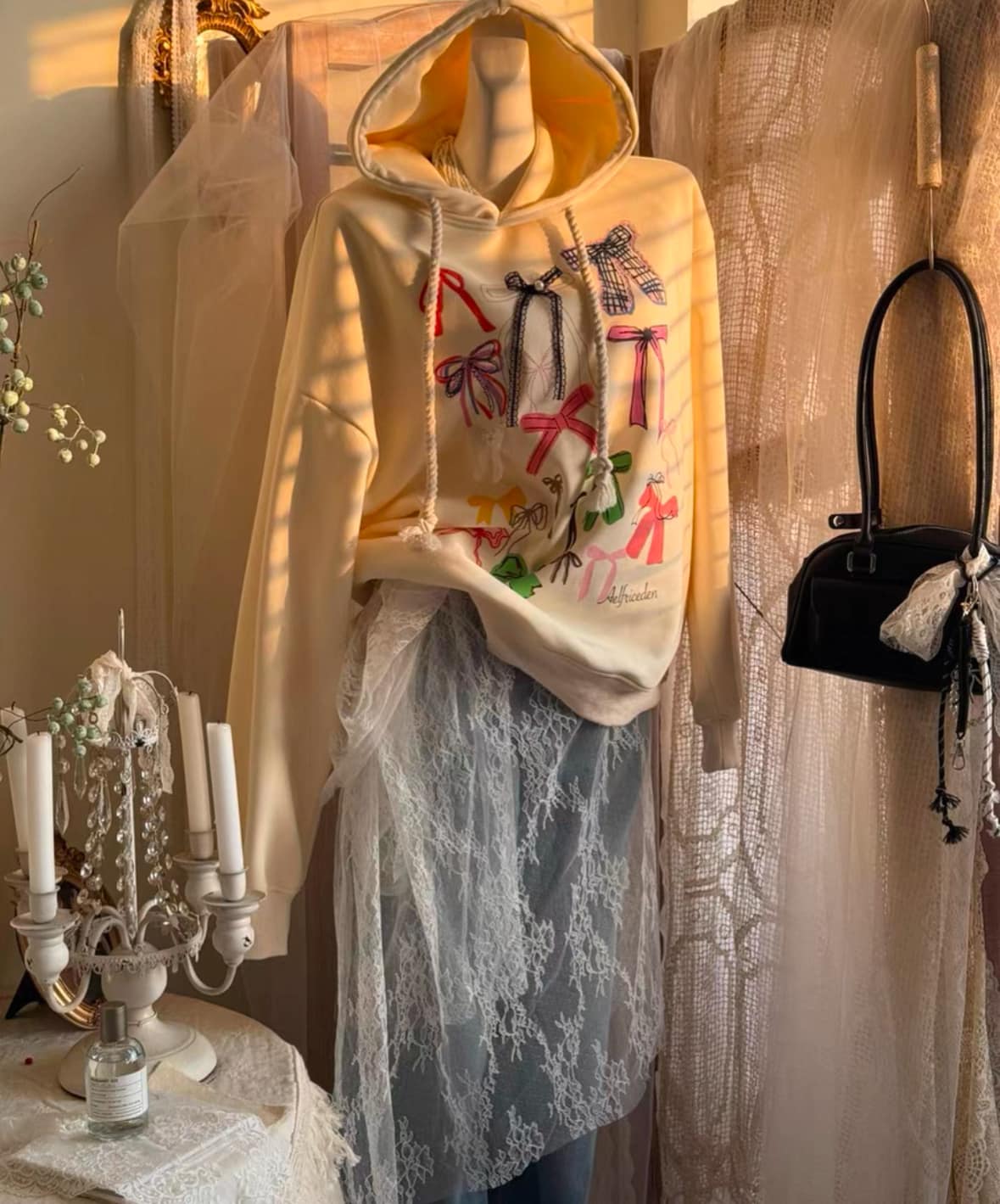 美國Aelfric Eden 正版蝴蝶結連帽加絨衛衣