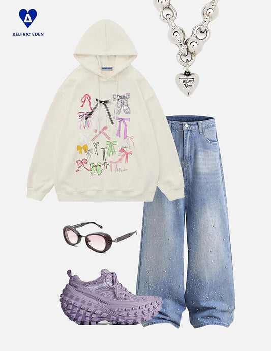 美國Aelfric Eden 正版蝴蝶結連帽加絨衛衣