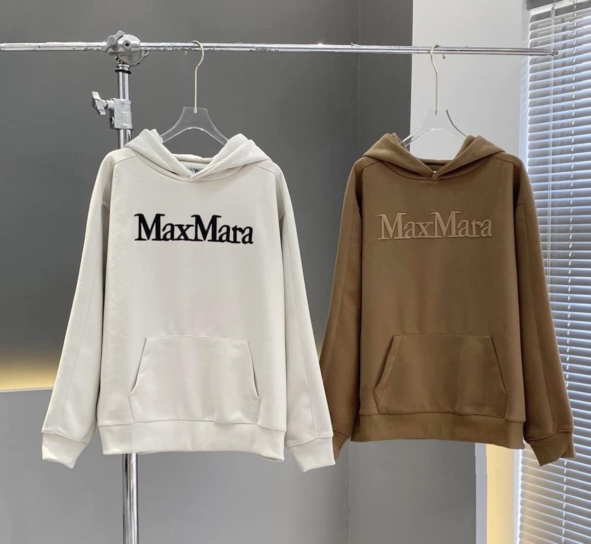 Max純色字母刺繡連帽衛衣