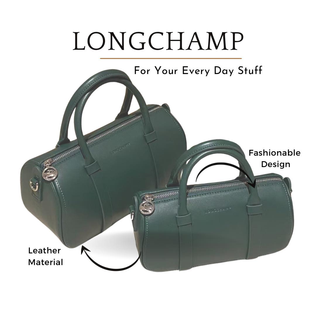 Longchamp頭層牛皮超纖Long Day包