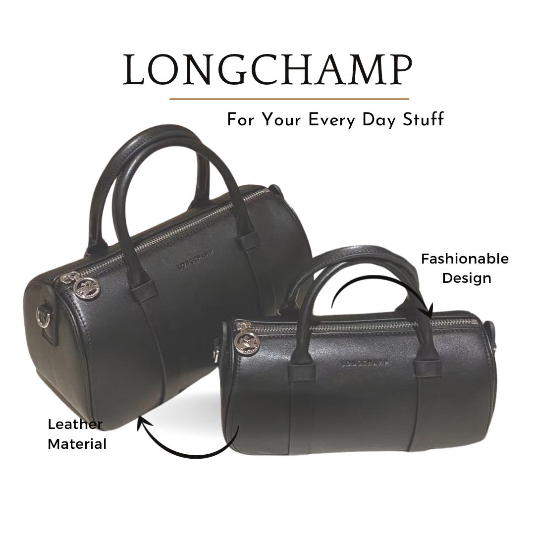 Longchamp頭層牛皮超纖Long Day包