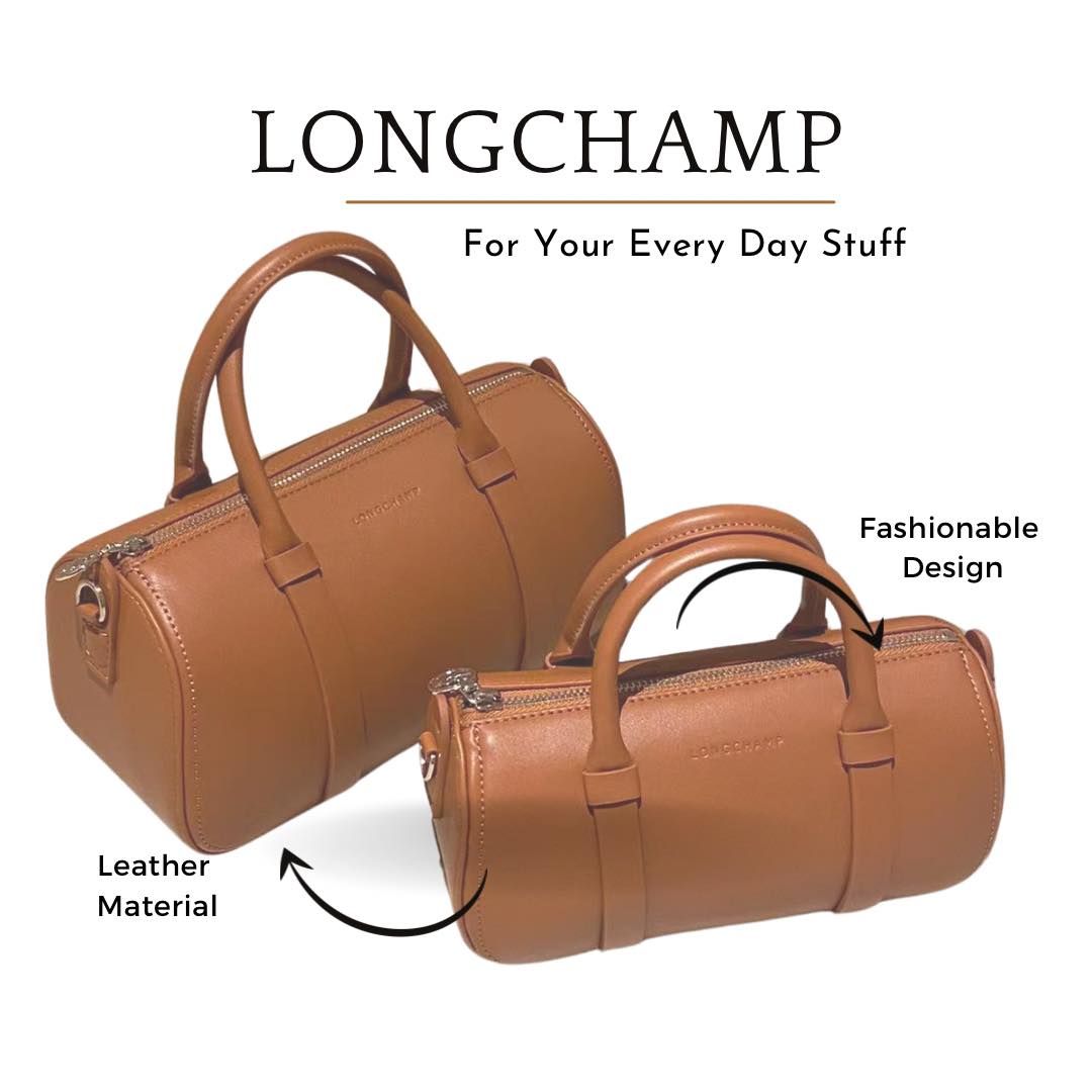 Longchamp頭層牛皮超纖Long Day包