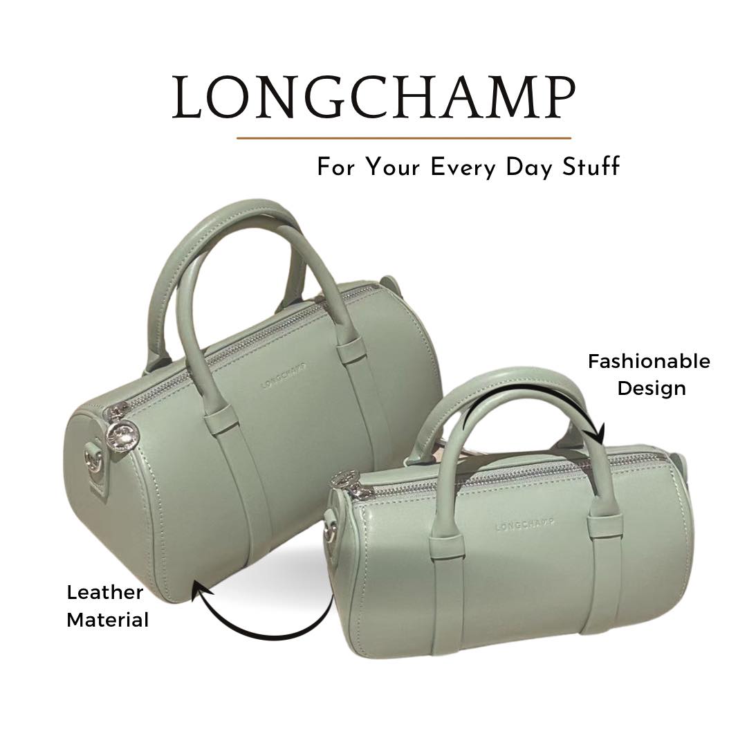 Longchamp頭層牛皮超纖Long Day包