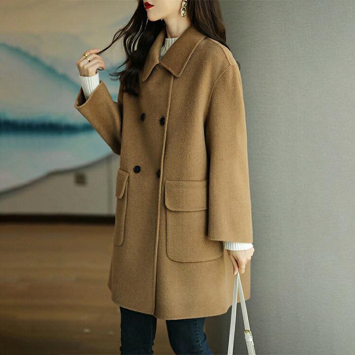 韓系質感毛尼大衣