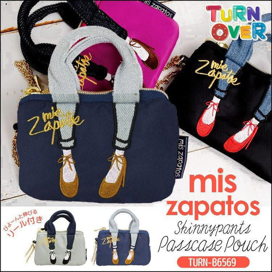 日本新品Mis zapatos 綁帶高跟鞋票卡夾零錢包