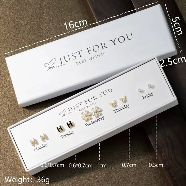 925銀針星期耳環禮盒