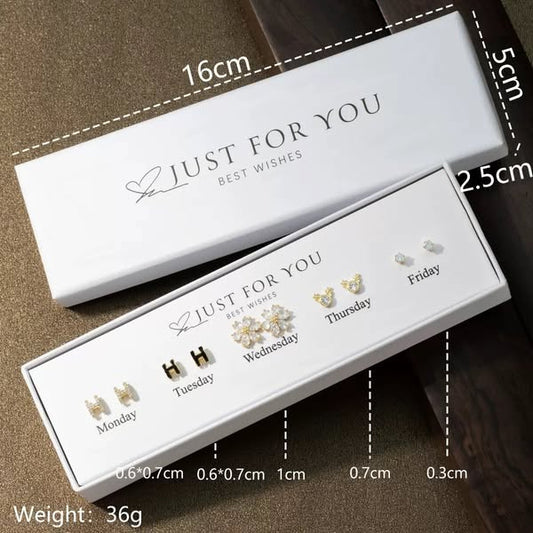 925銀針星期耳環禮盒