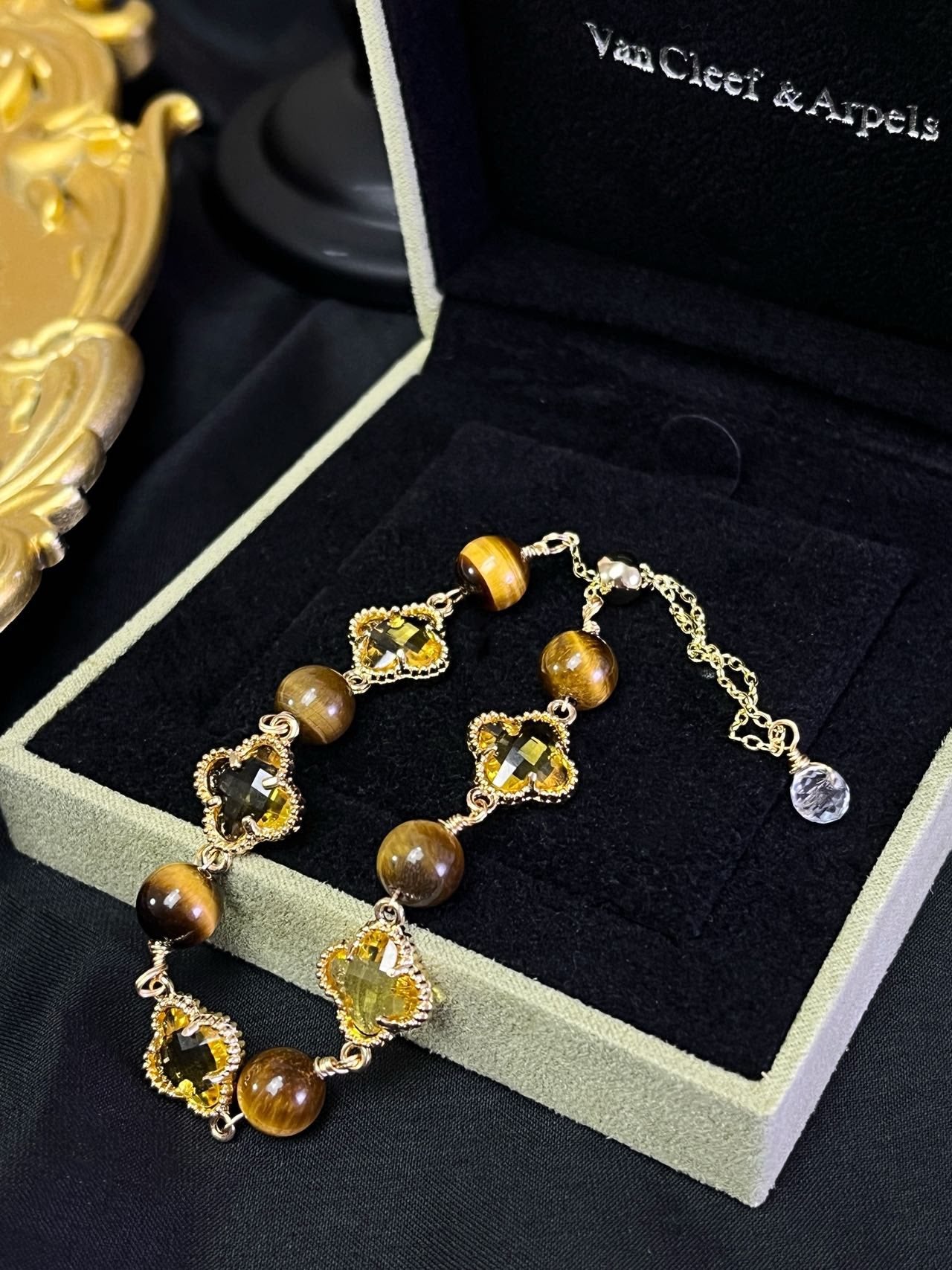 VC黃塔晶四葉草手鍊