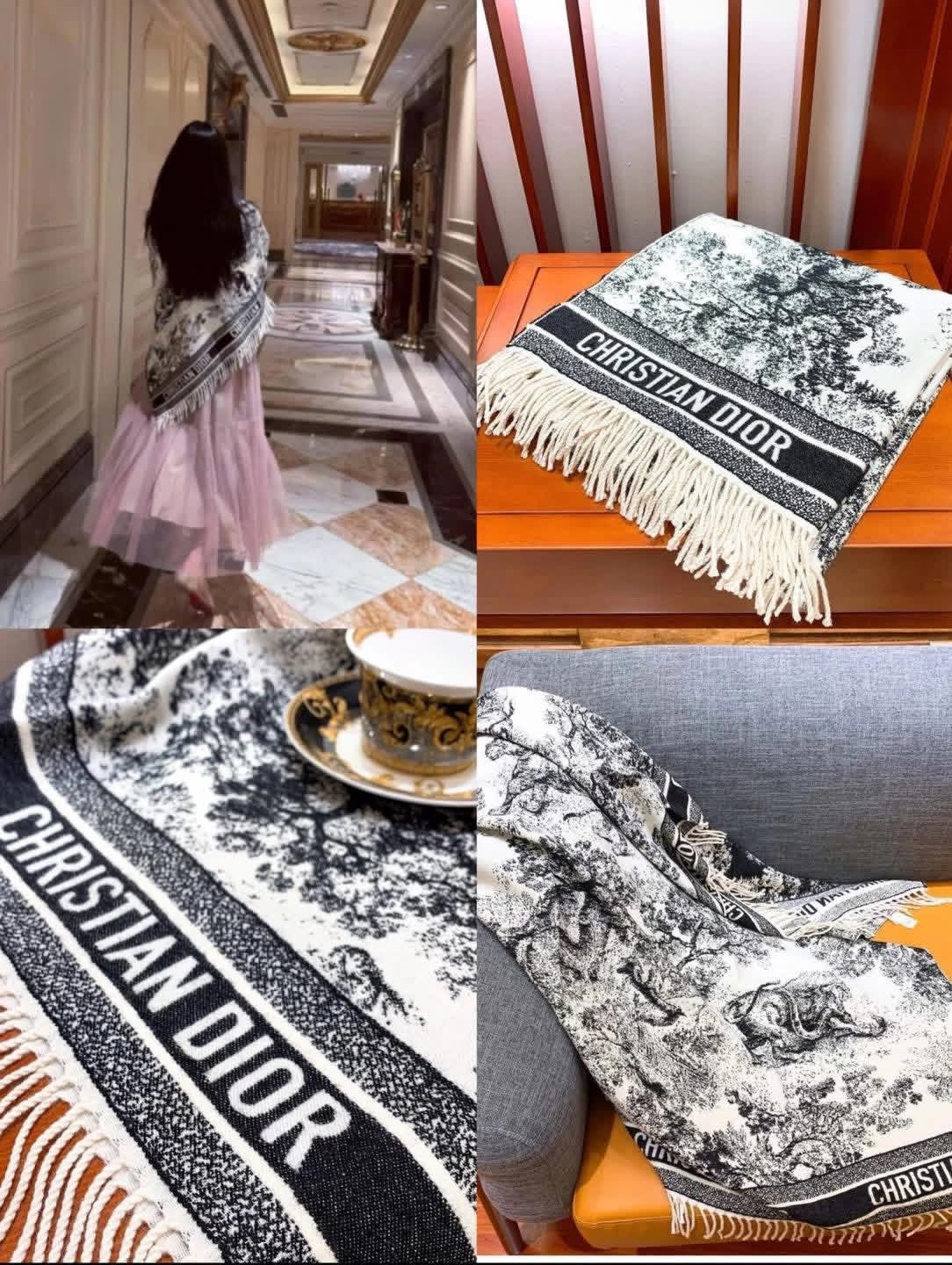 叢林動物仿羊絨圍巾