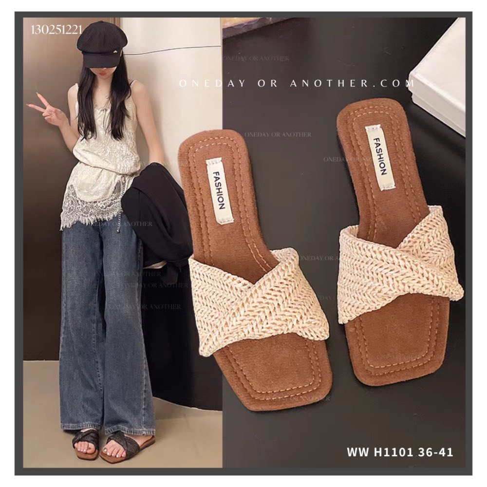 東大門扭結編織平底涼拖鞋