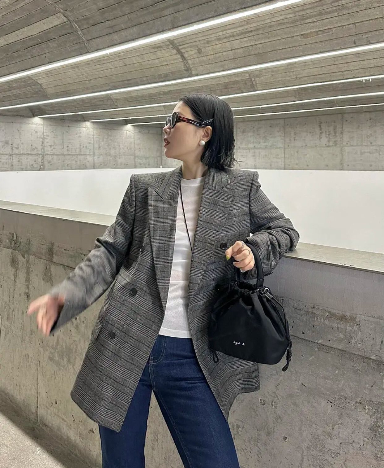agnes.b 雜誌附錄兩用索繩包