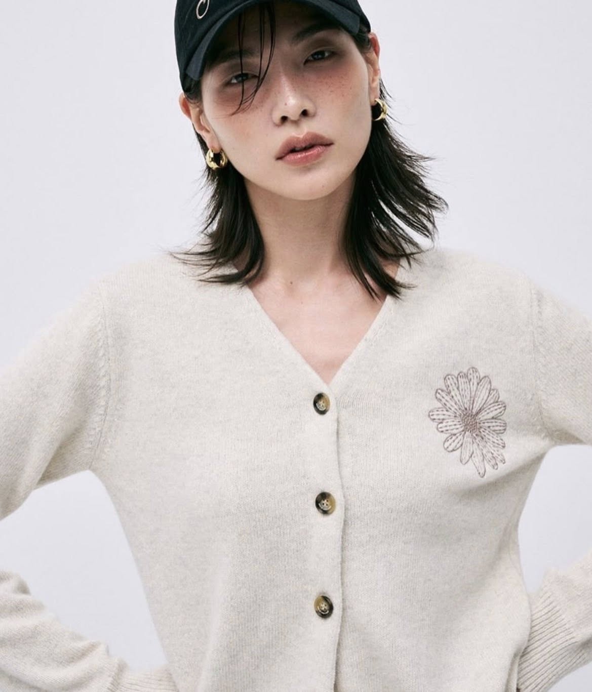 韓國Mardi甜美小雛菊針織開衫