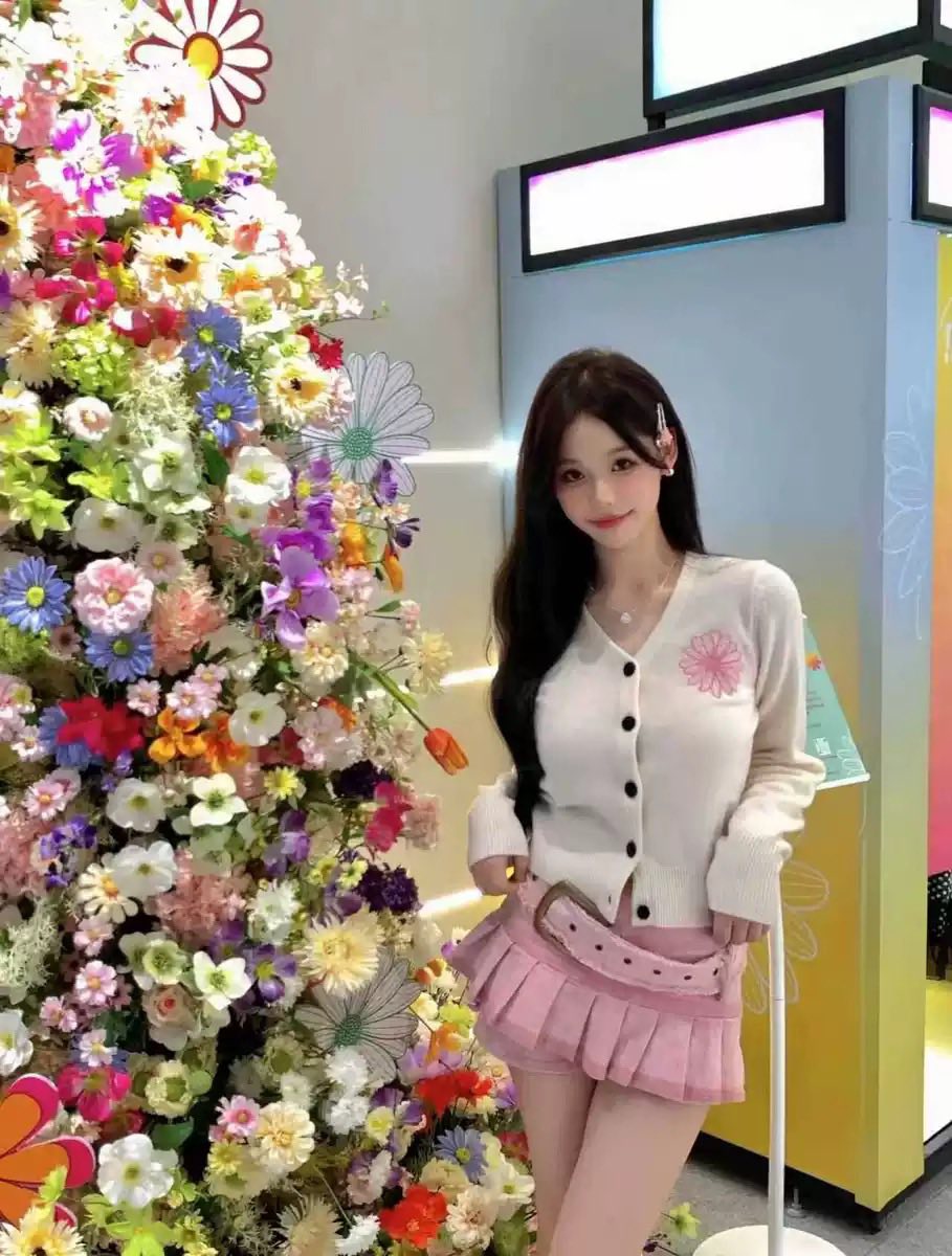 韓國Mardi甜美小雛菊針織開衫