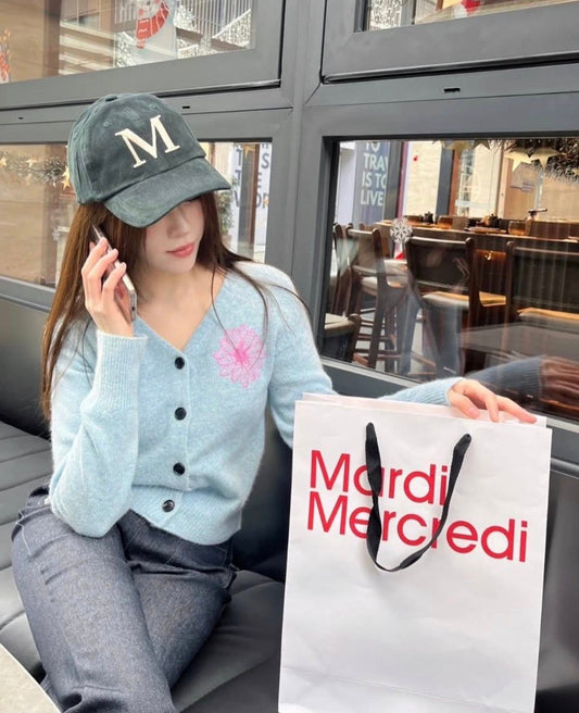 韓國Mardi甜美小雛菊針織開衫