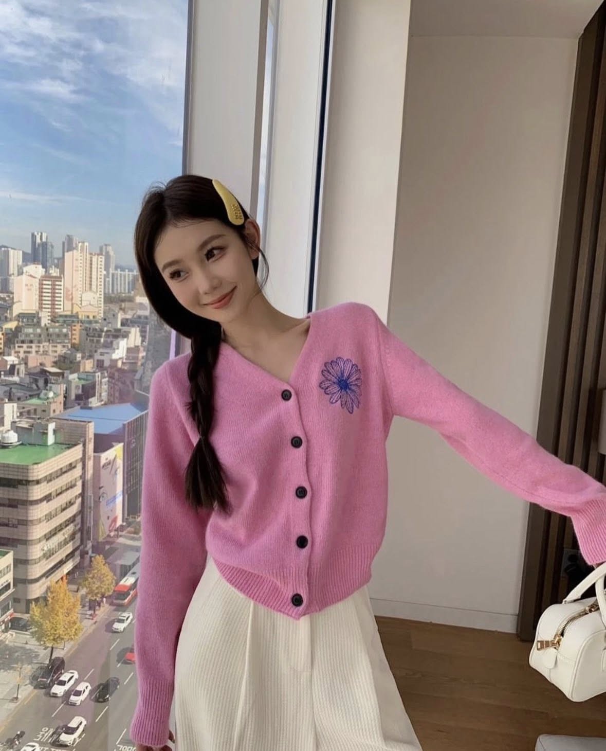 韓國Mardi甜美小雛菊針織開衫