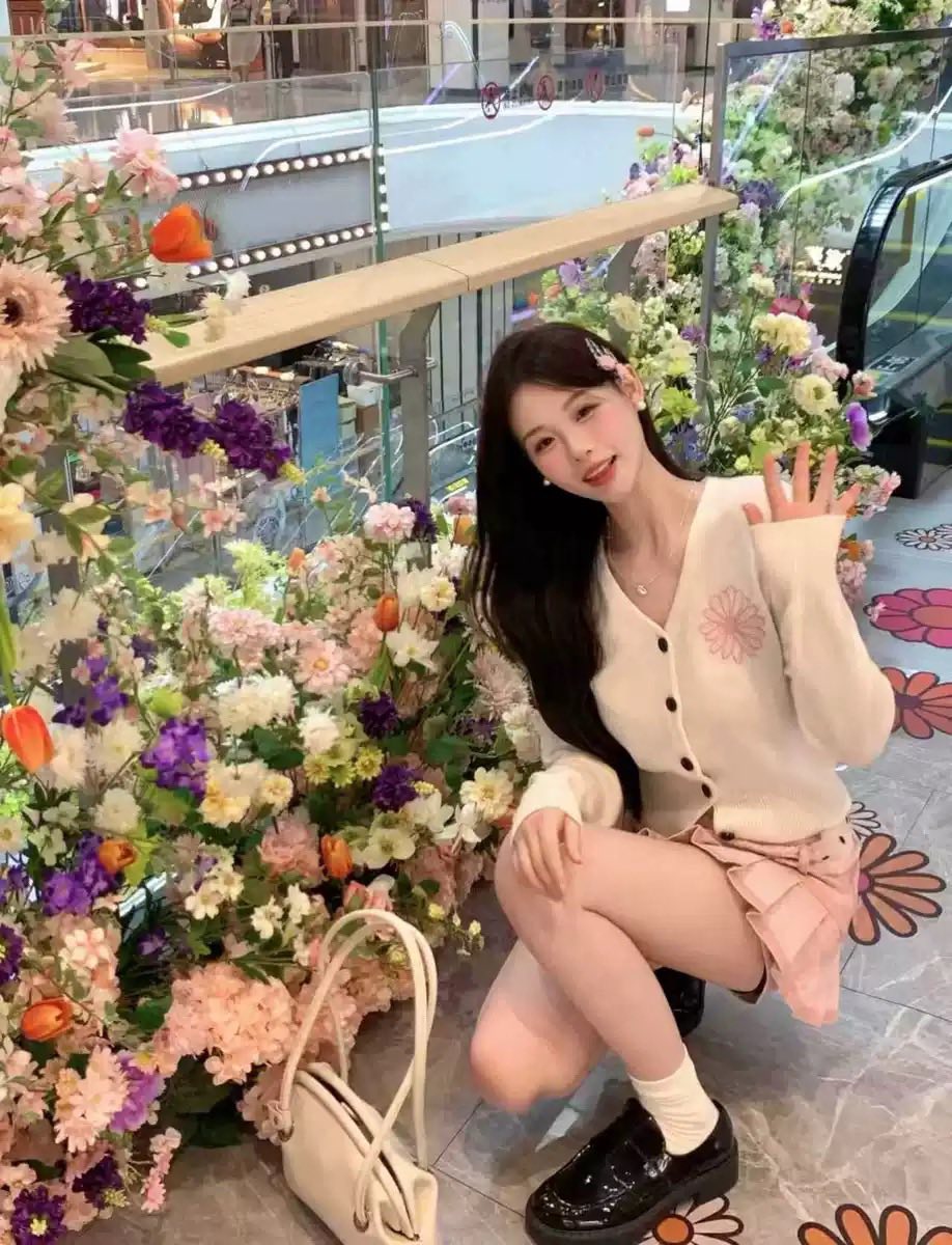 韓國Mardi甜美小雛菊針織開衫