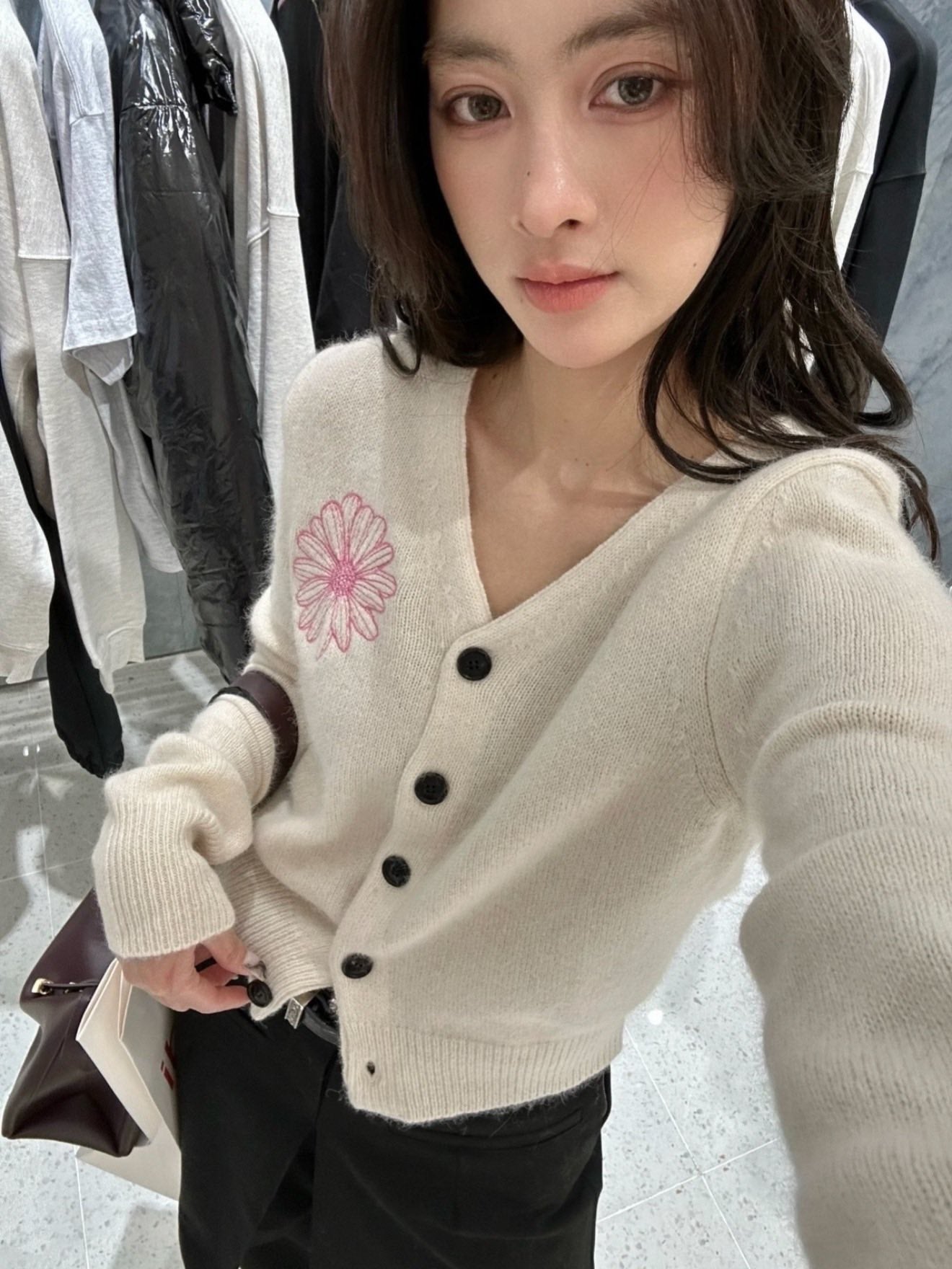 韓國Mardi甜美小雛菊針織開衫