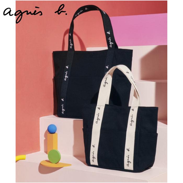 日本 Agnes b Logo 字母手提托特包