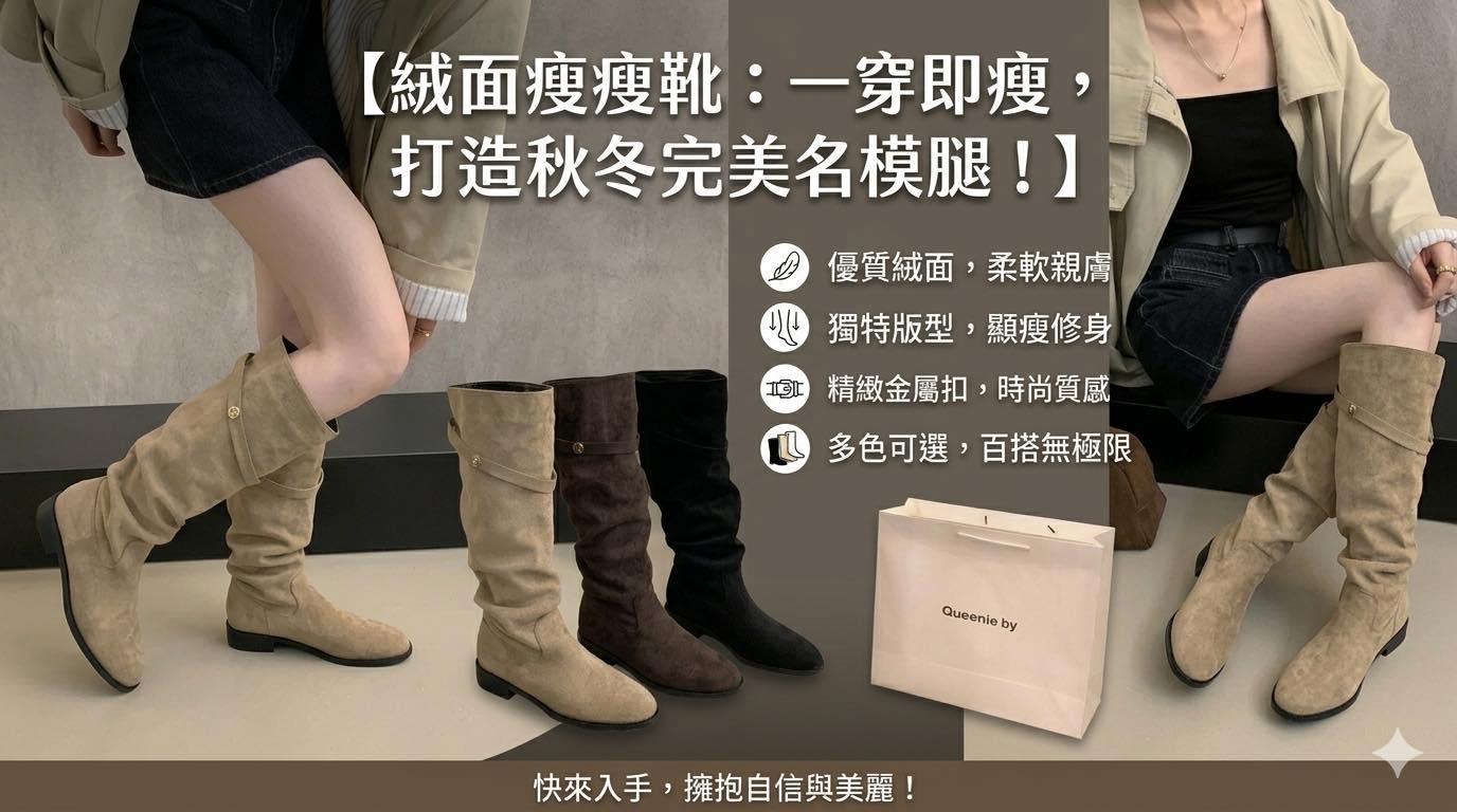 絨面瘦瘦靴
