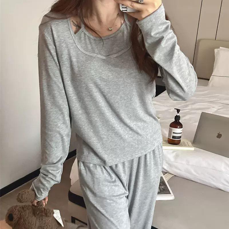 法式兩件居家服套裝