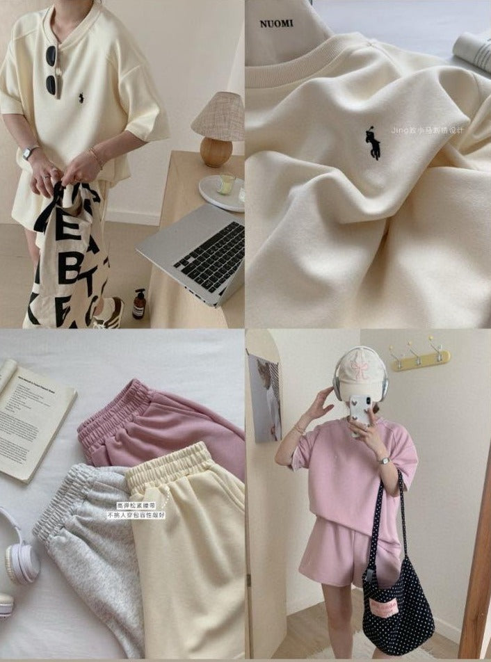 小馬刺繡休閒運動套裝