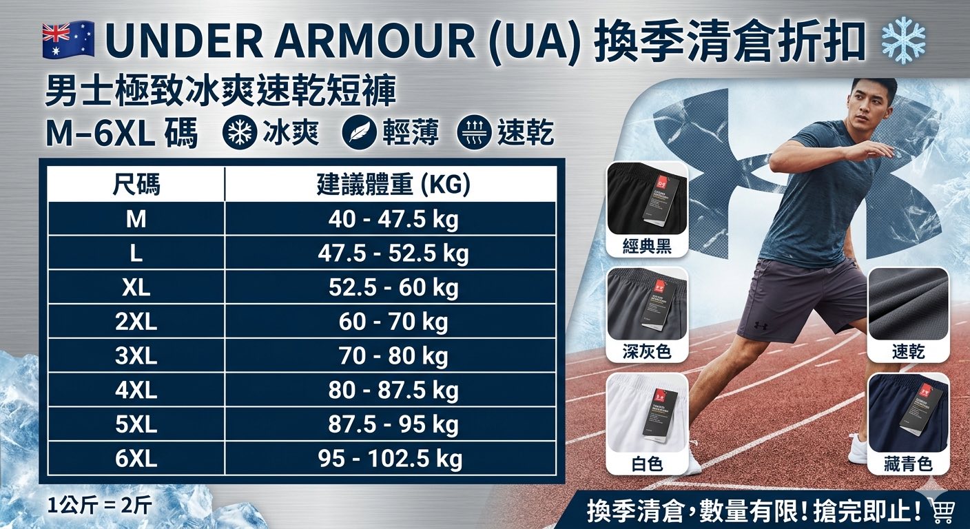 Under Armour (UA) 男士極致冰爽速乾短褲