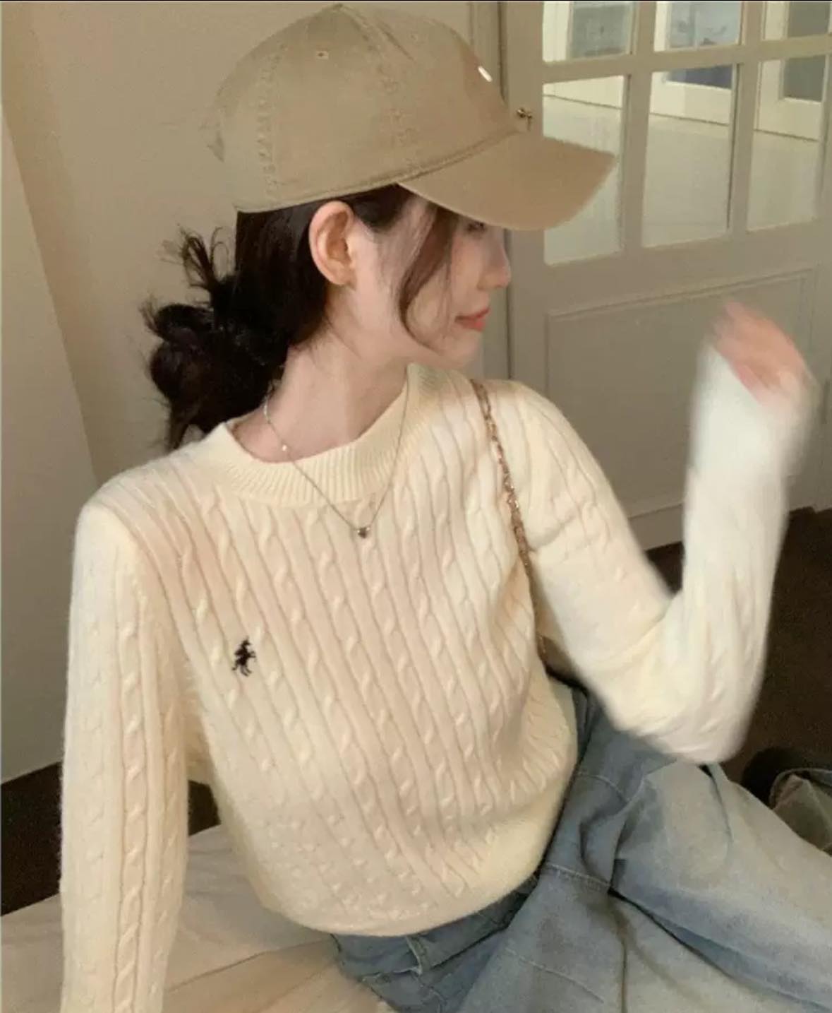 小馬麻花編織針織毛衣