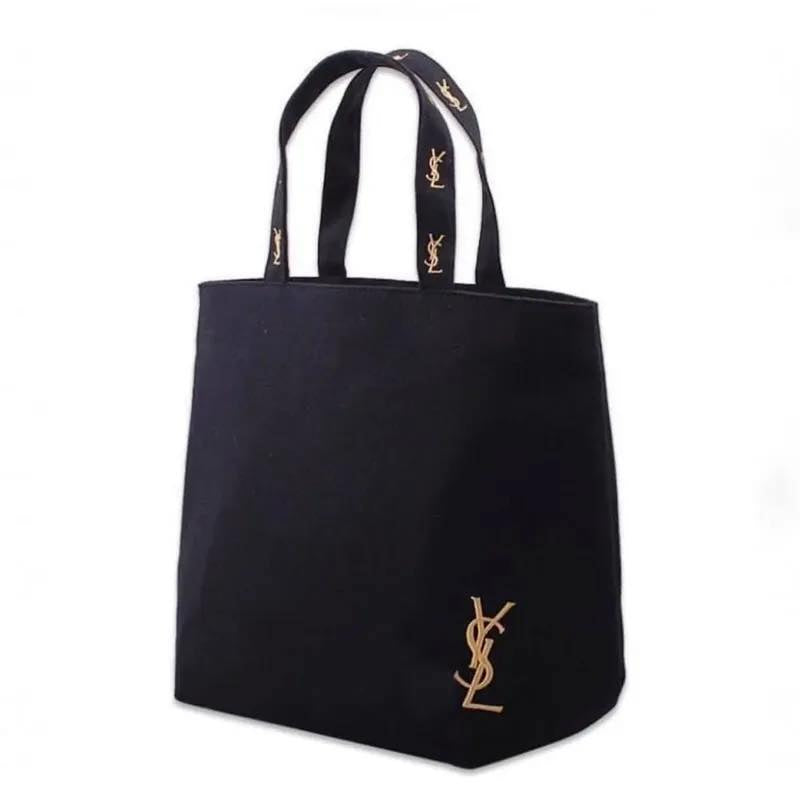 Y*SL 金色刺繡帆布包