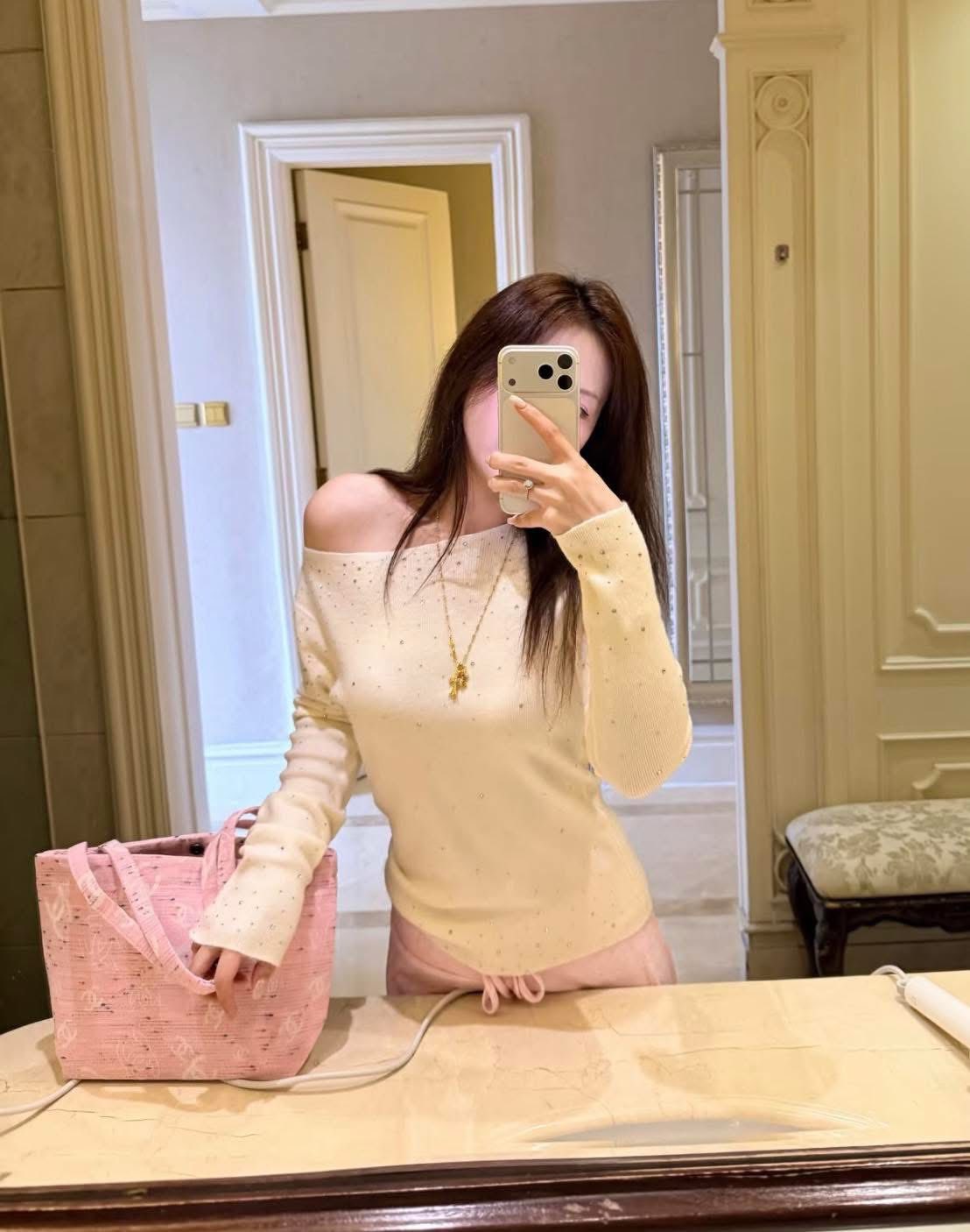 小香亞麻櫻花粉托特包