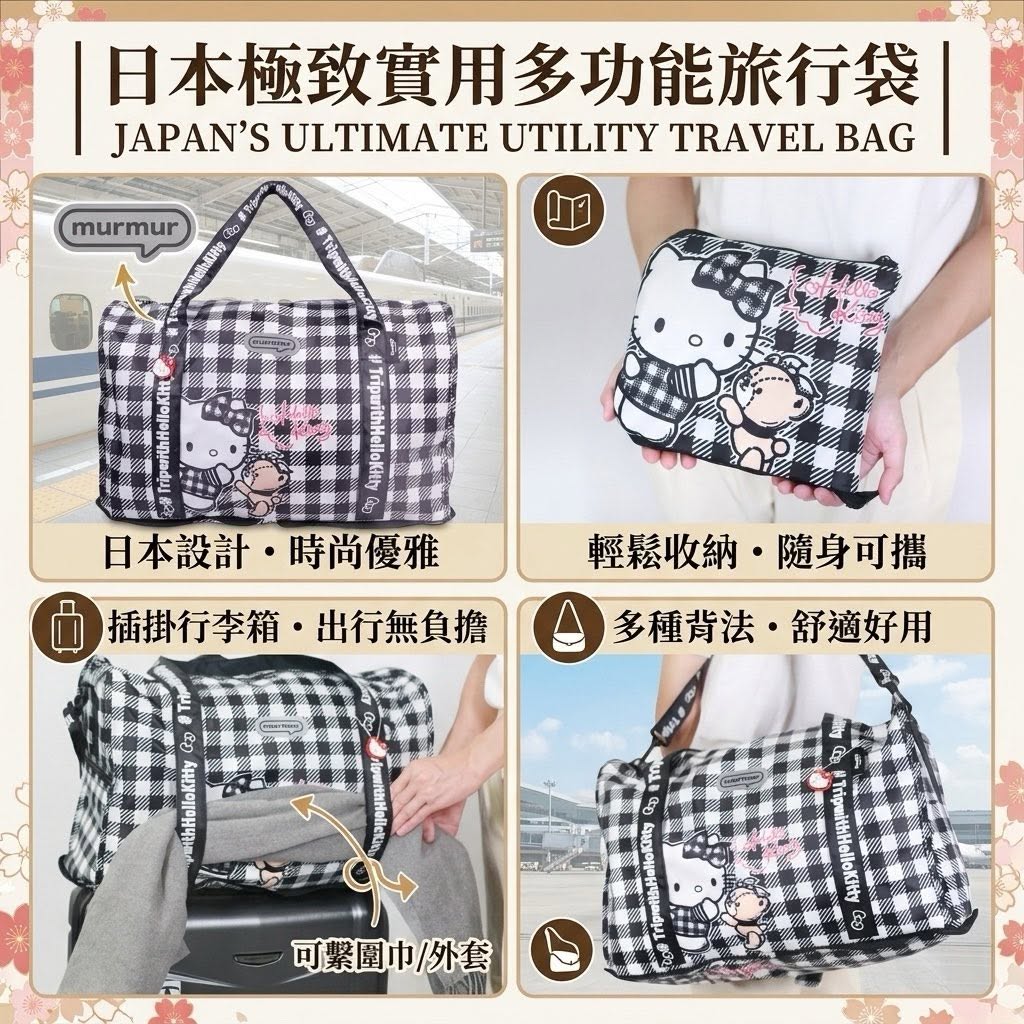 日本限定 Hello Kitty 聯名款旅行包