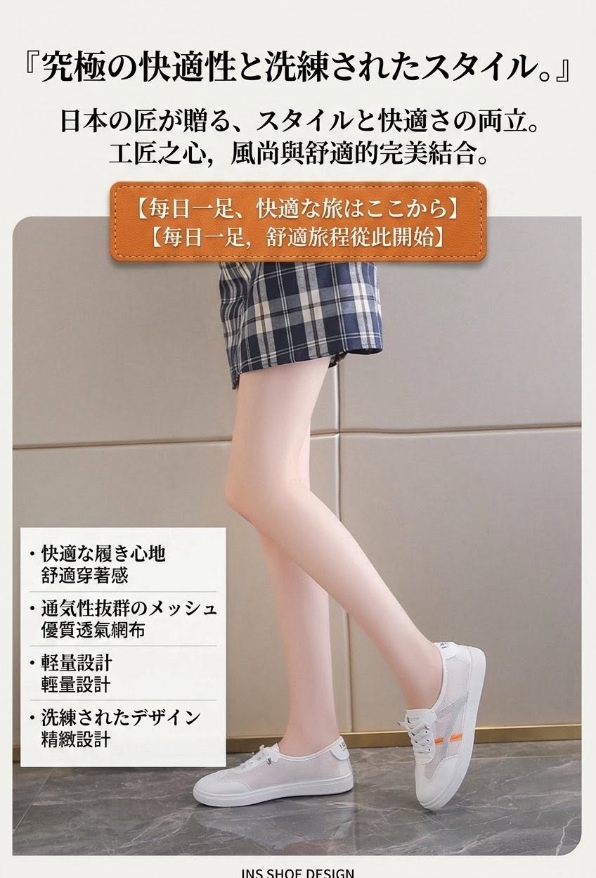 日本透氣網狀休閒鞋
