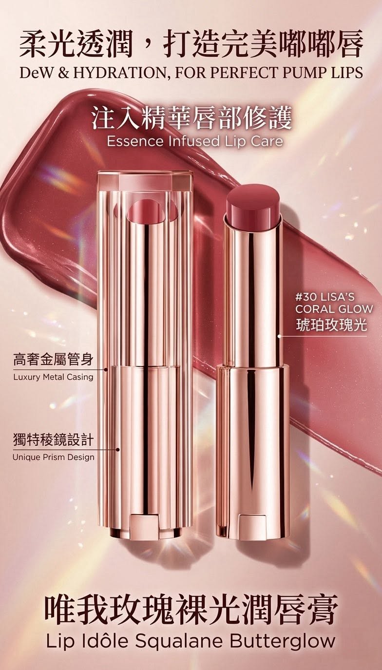 蘭蔻唯我玫瑰裸光潤唇膏