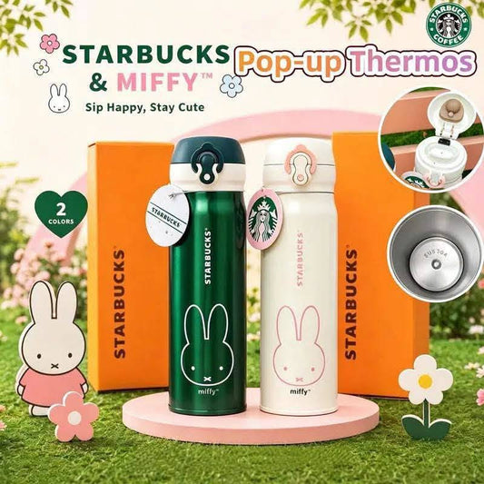 Starbucks × miffy聯名款彈跳隨行保溫杯