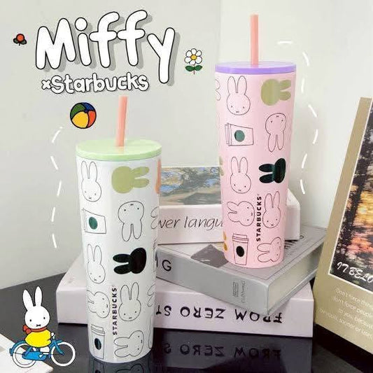 Starbucks × Miffy 70週年紀念不鏽鋼吸管冷水杯