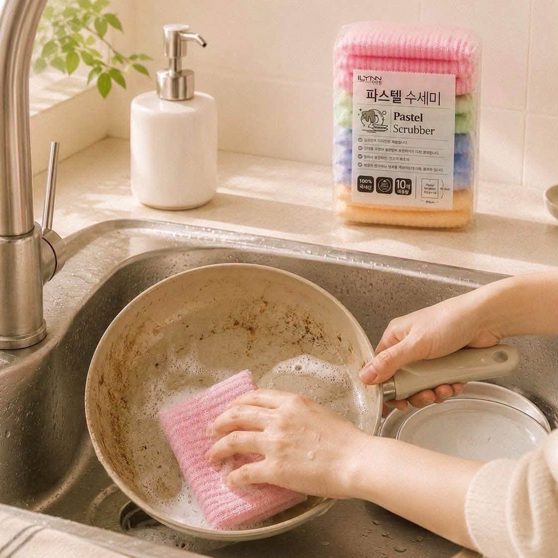 韓國南大門老奶奶雙層纖維菜瓜布10入